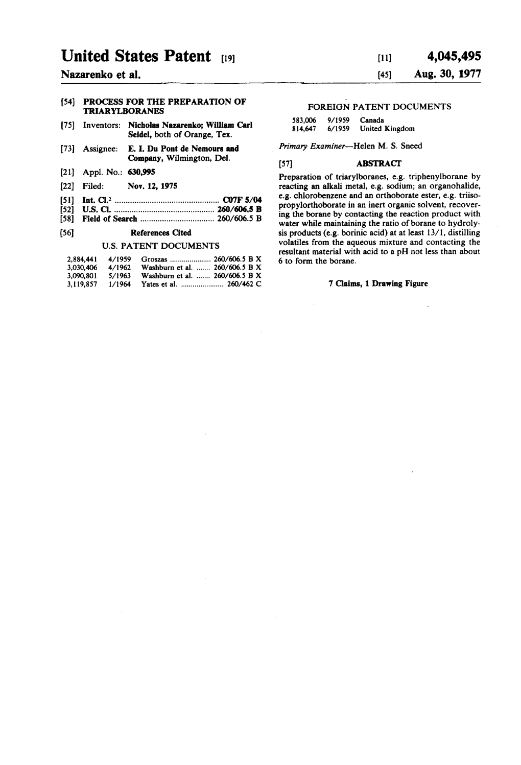 United States Patent (19) (11) 4,045,495 Nazarenko Et Al