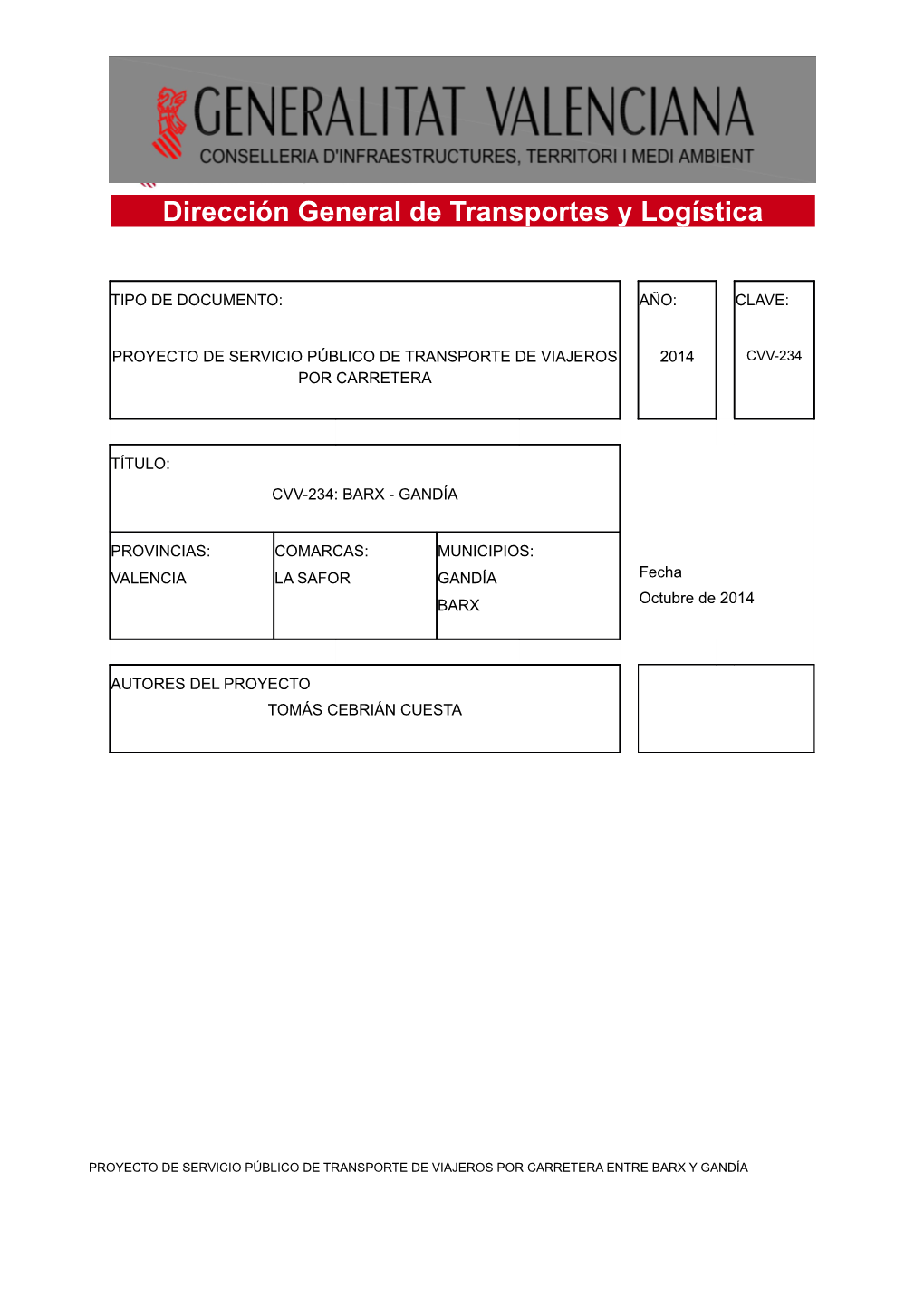 Dirección General De Transportes Y Logística