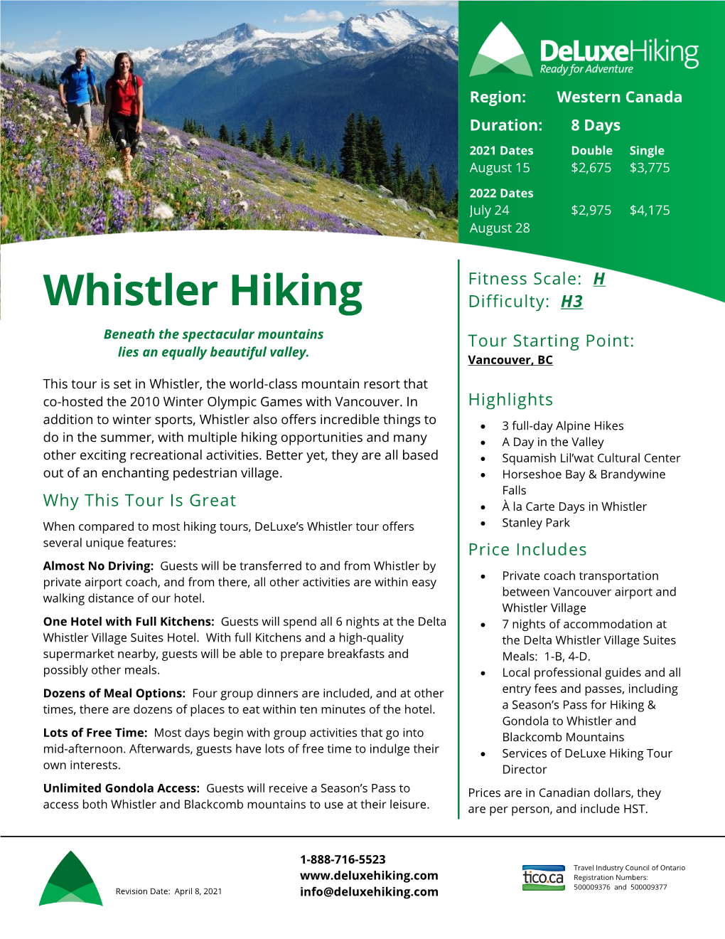 Whistler Hiking Difficulty: H3