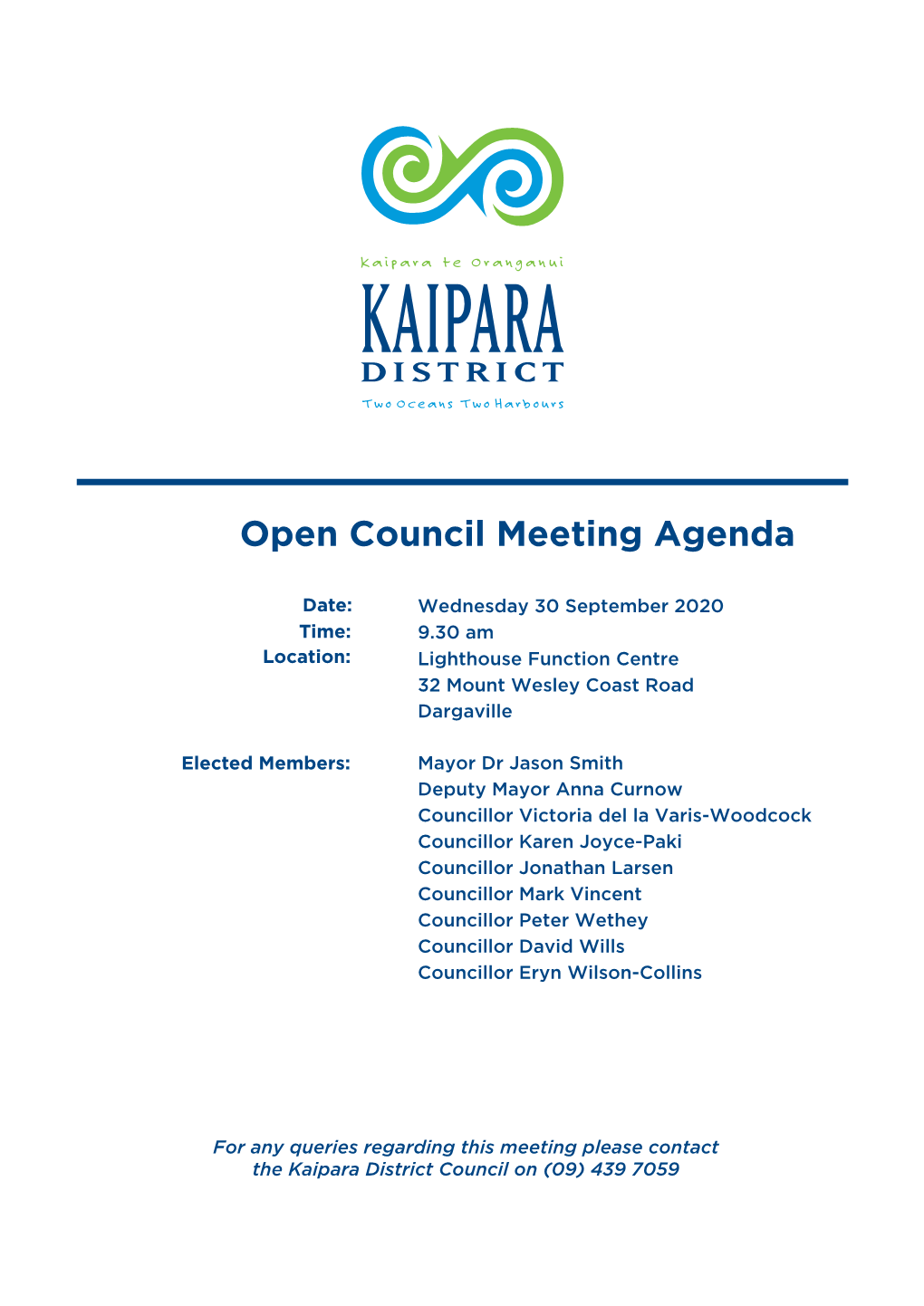 Kaipara District Council on (09) 439 7059