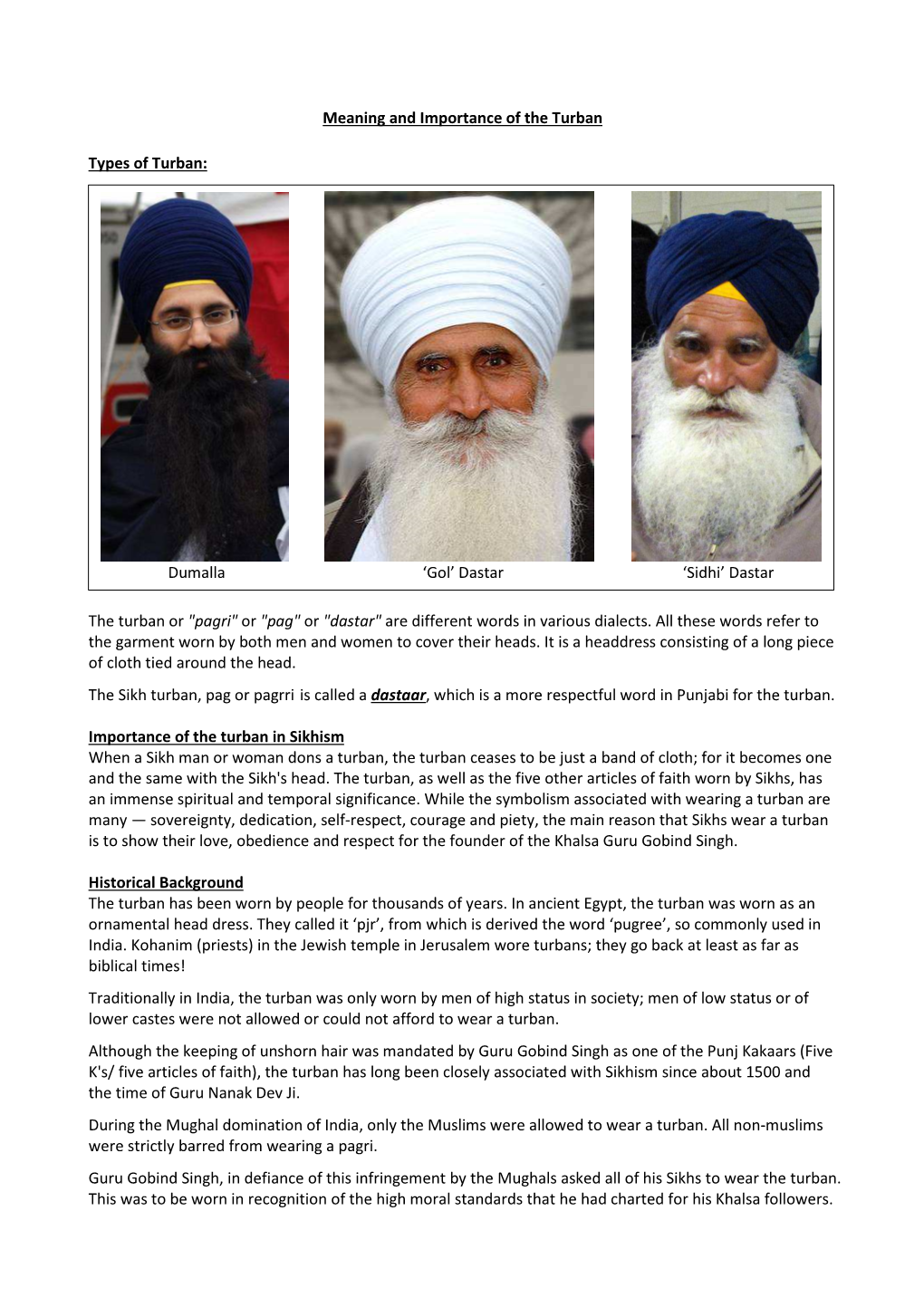 Meaning and Importance of the Turban