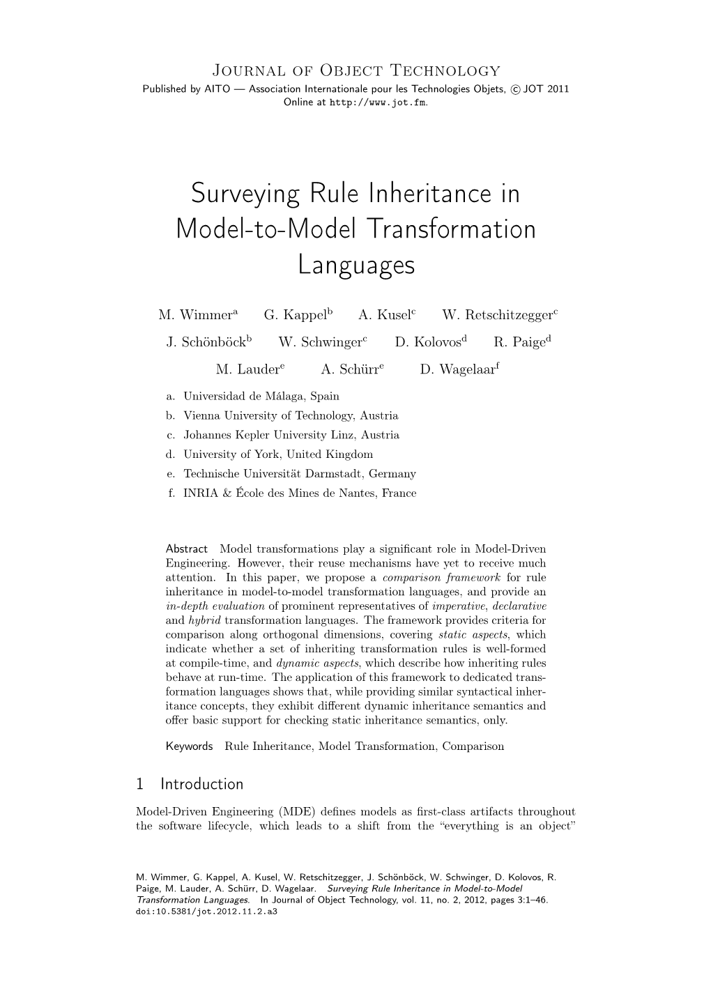 Rule Inheritance in M2M Transformation Languages · 3