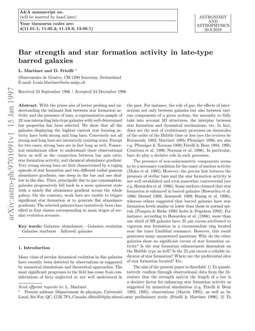 Bar Strength and Star Formation Activity in Late-Type Barred Galaxies