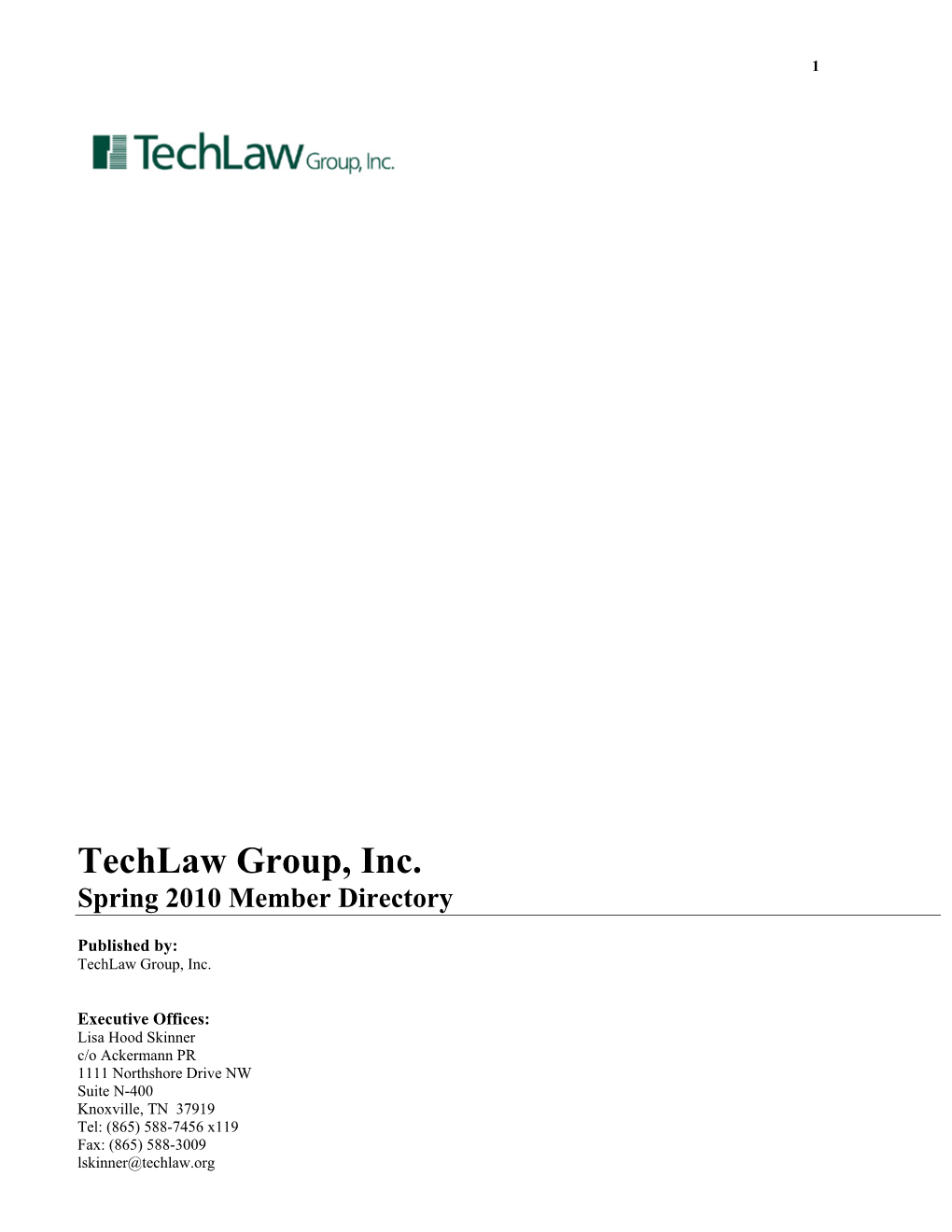 Techlaw Group, Inc. Spring 2010 Member Directory
