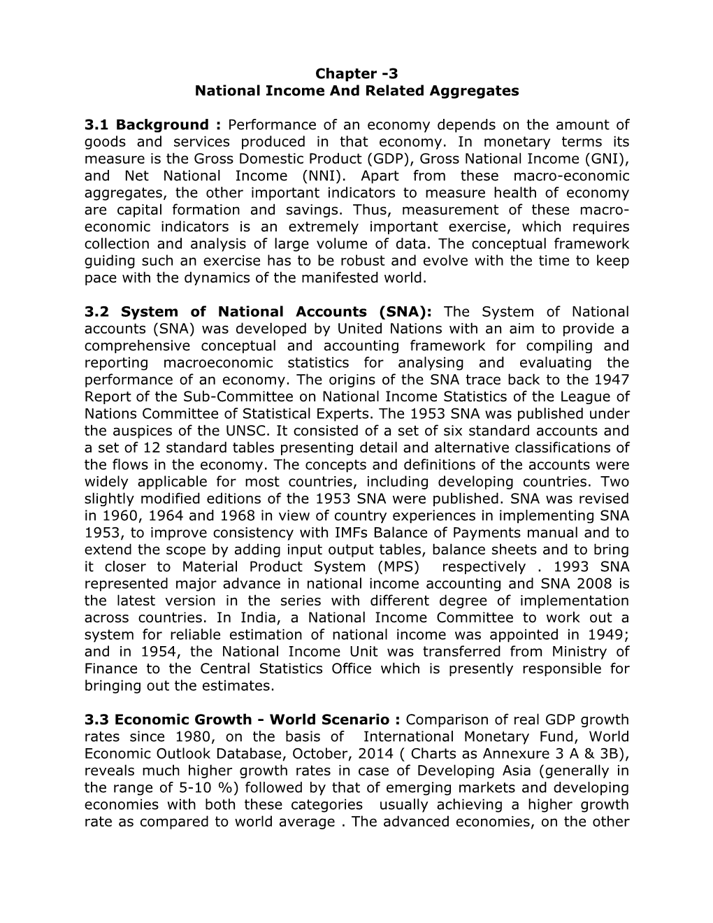 Chapter -3 National Income and Related Aggregates 3.1