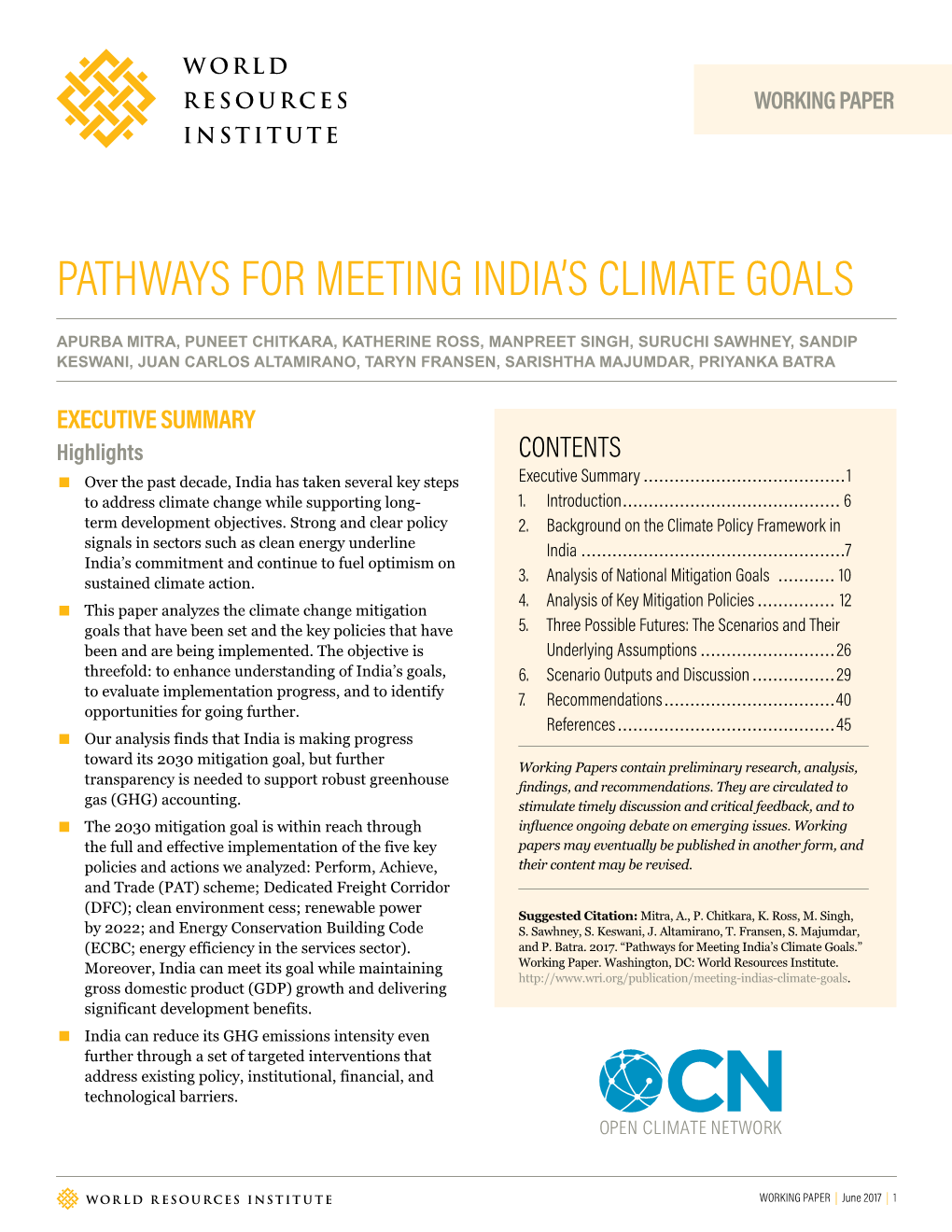 Pathways for Meeting India's Climate Goals