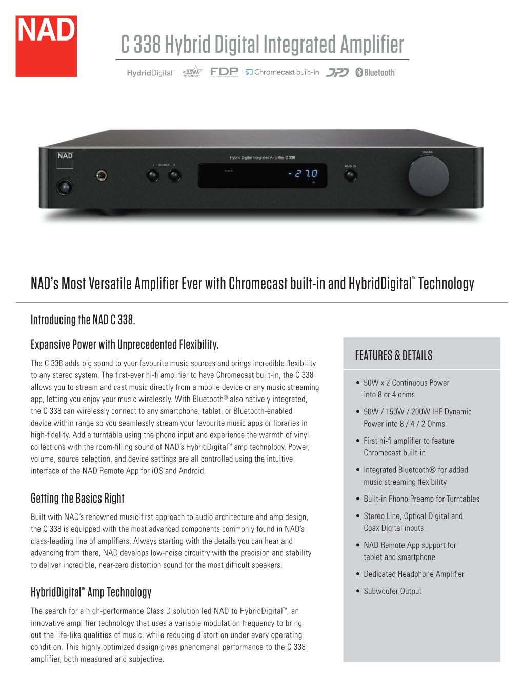 C 338 Hybrid Digital Integrated Amplifier