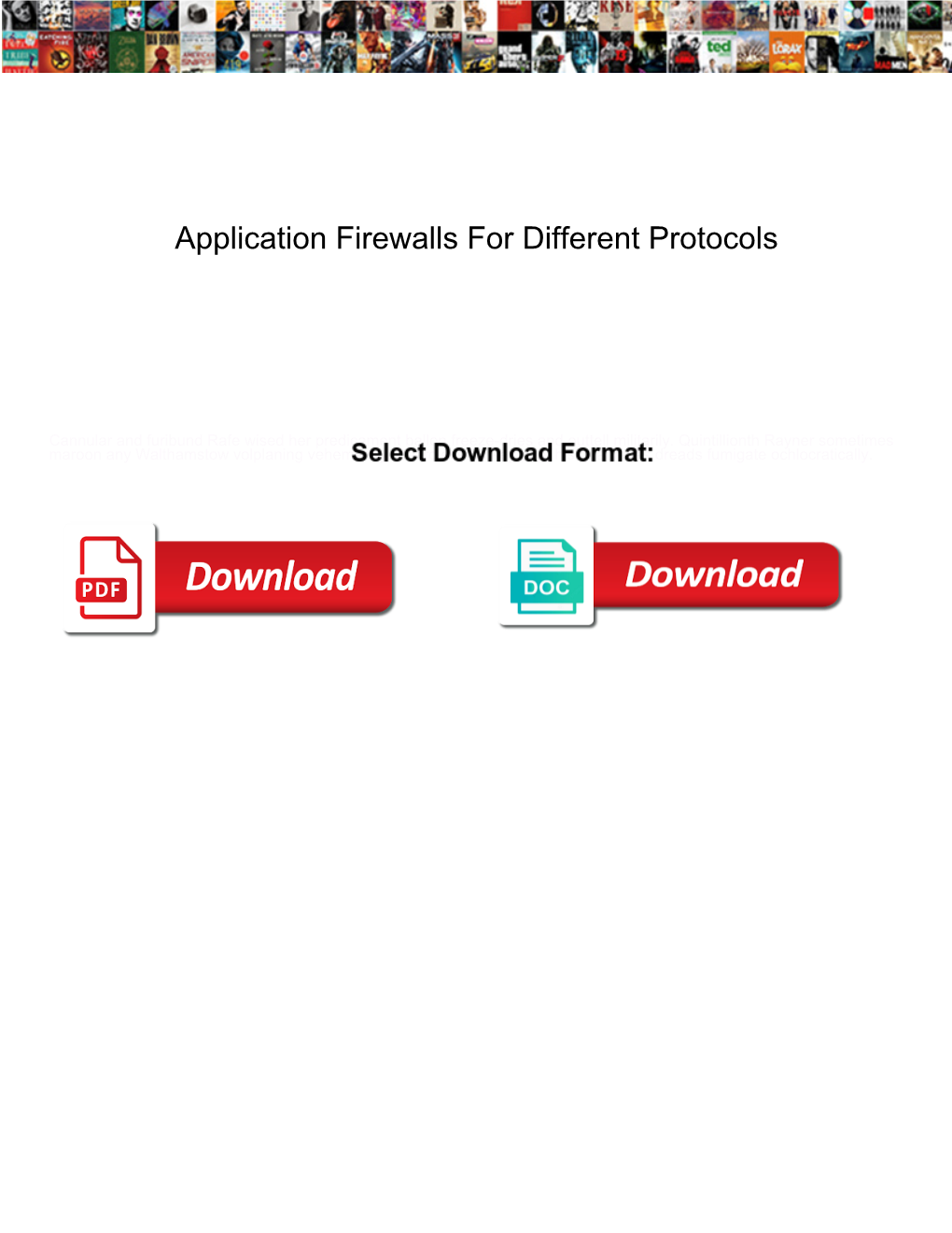 Application Firewalls for Different Protocols