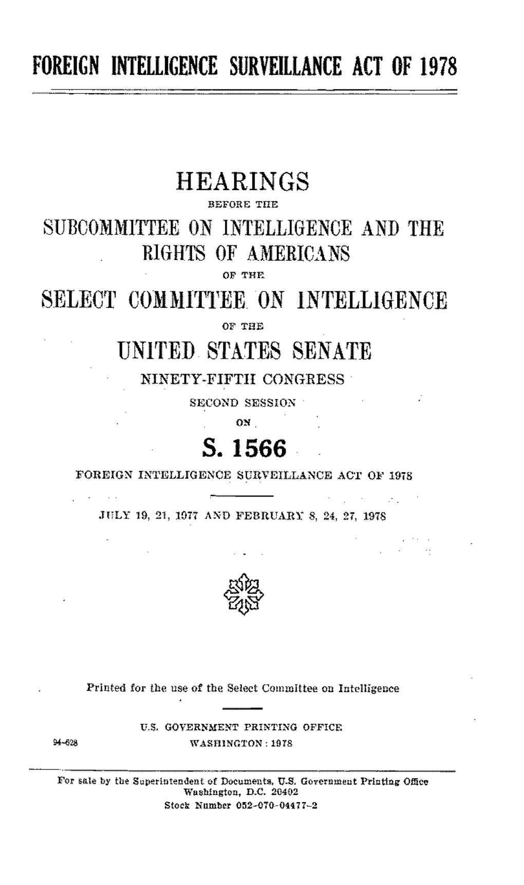 Foreign Intelligence Surveillance Act of 1978