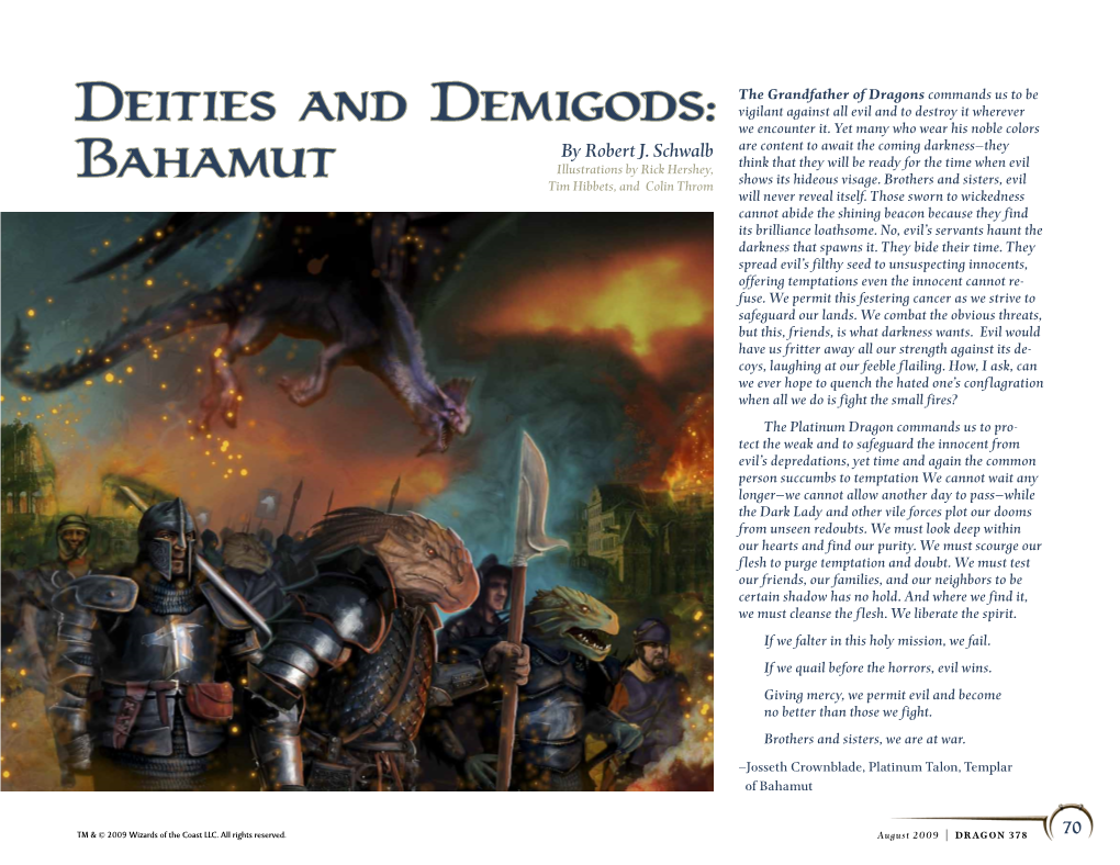 Bahamut Illustrations by Rick Hershey, Tim Hibbets, and Colin Throm Shows Its Hideous Visage