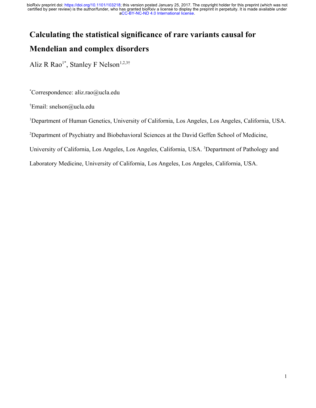 Calculating the Statistical Significance of Rare Variants Causal for Mendelian and Complex Disorders