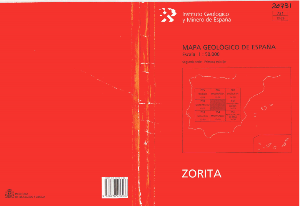 ZORITA MAPA GEOLÓGICODE ESPAÑA Escala 1:50.000