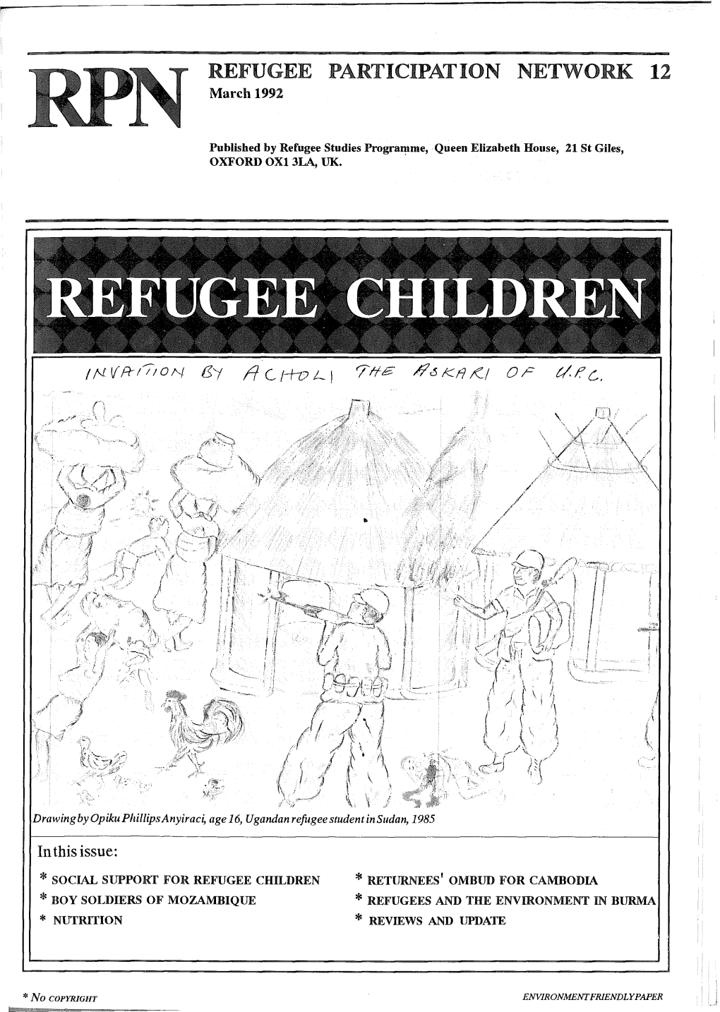 REFUGEE PARTICIPATION NETWORK 12 March 1992