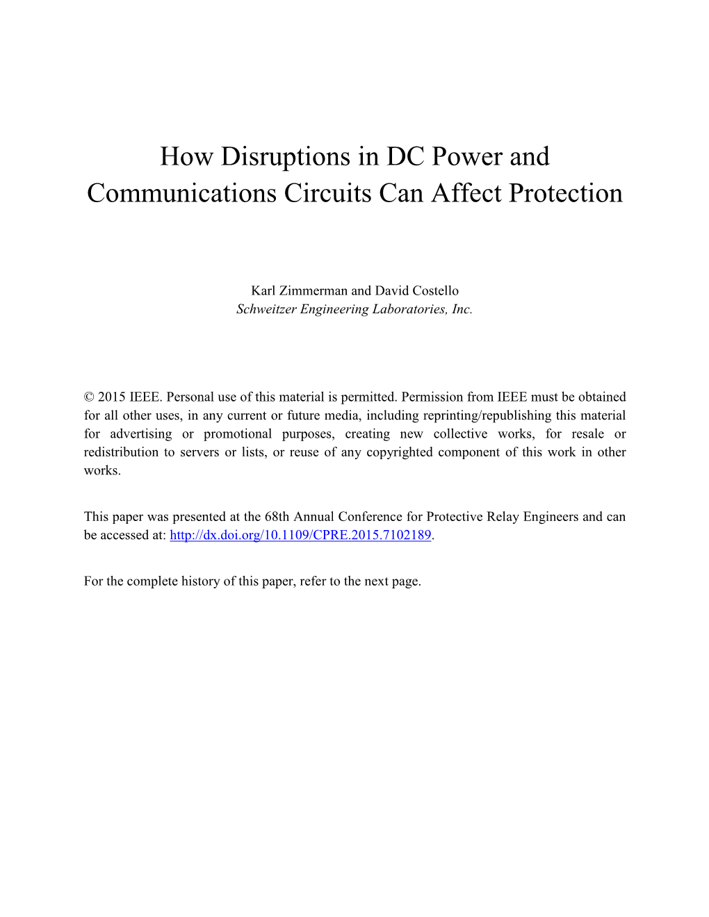 How Disruptions in DC Power and Communications Circuits Can Affect Protection