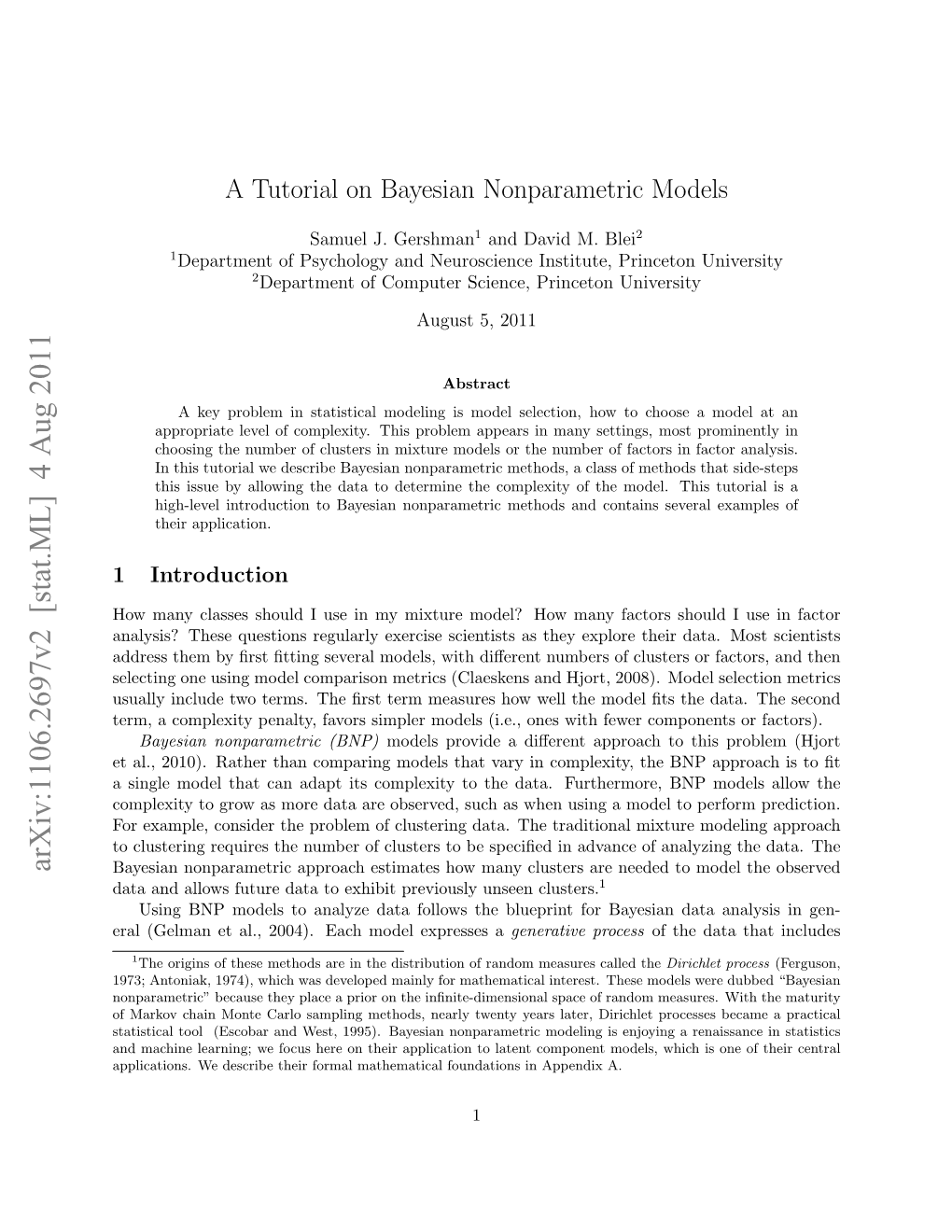 A Tutorial on Bayesian Nonparametric Models