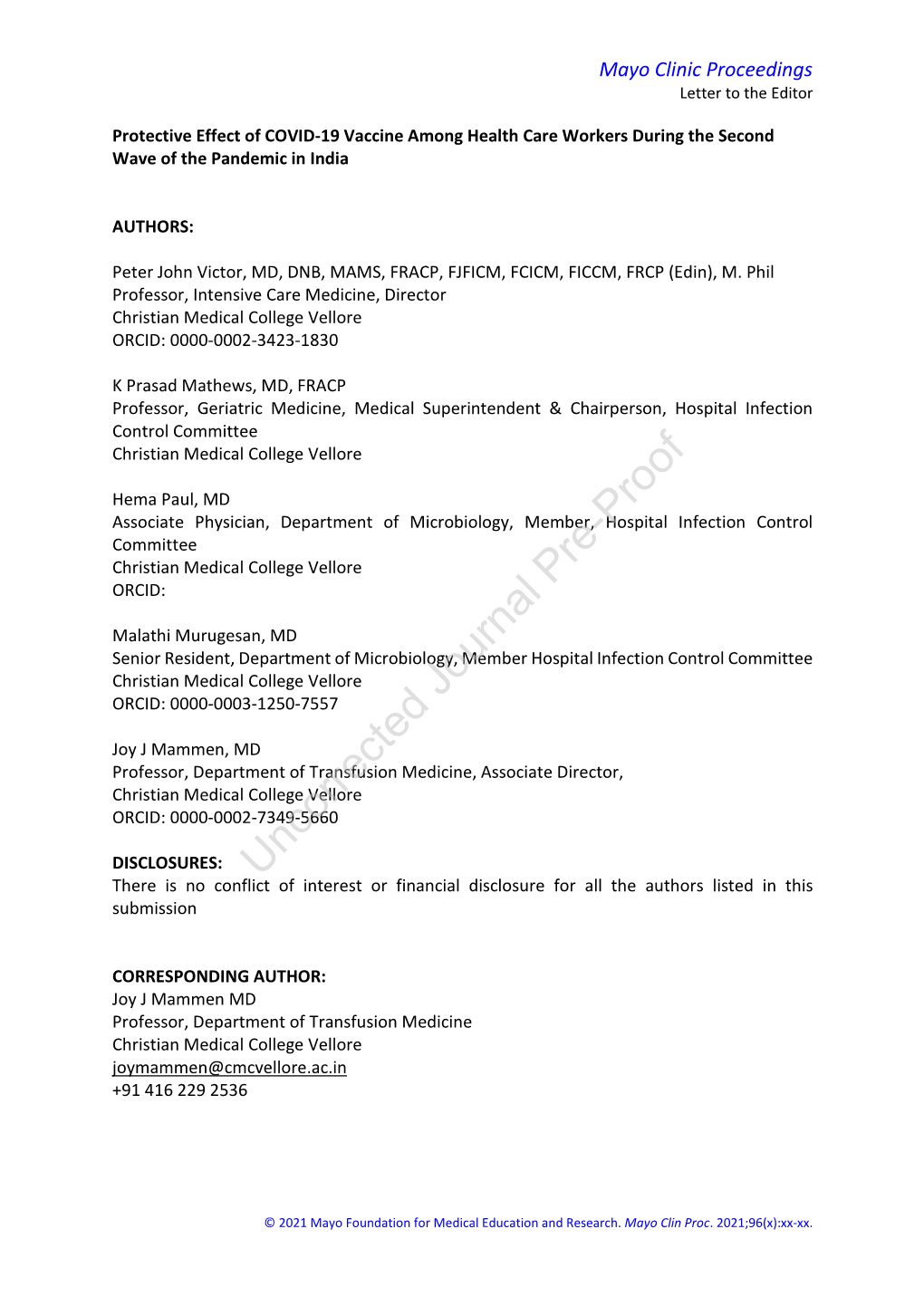 Protective Effect of COVID-19 Vaccine Among Health Care Workers During the Second Wave of the Pandemic in India