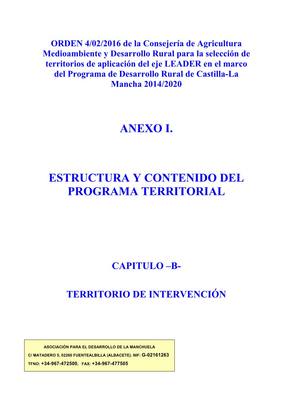 Anexo I. Estructura Y Contenido Del Programa