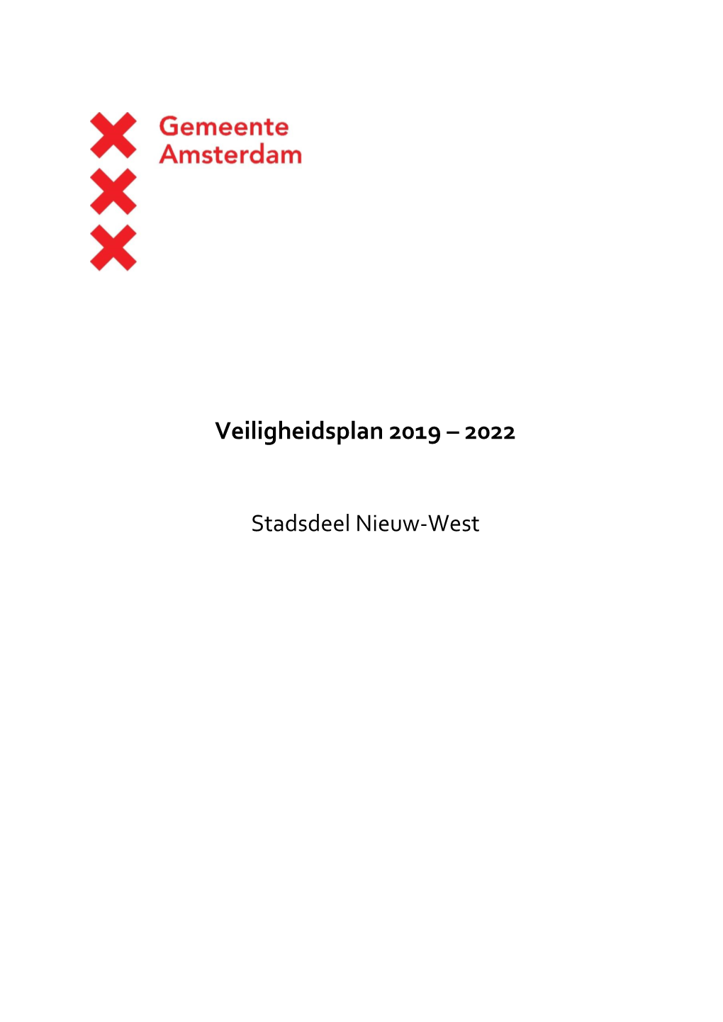 Veiligheidsplan 2019 – 2022