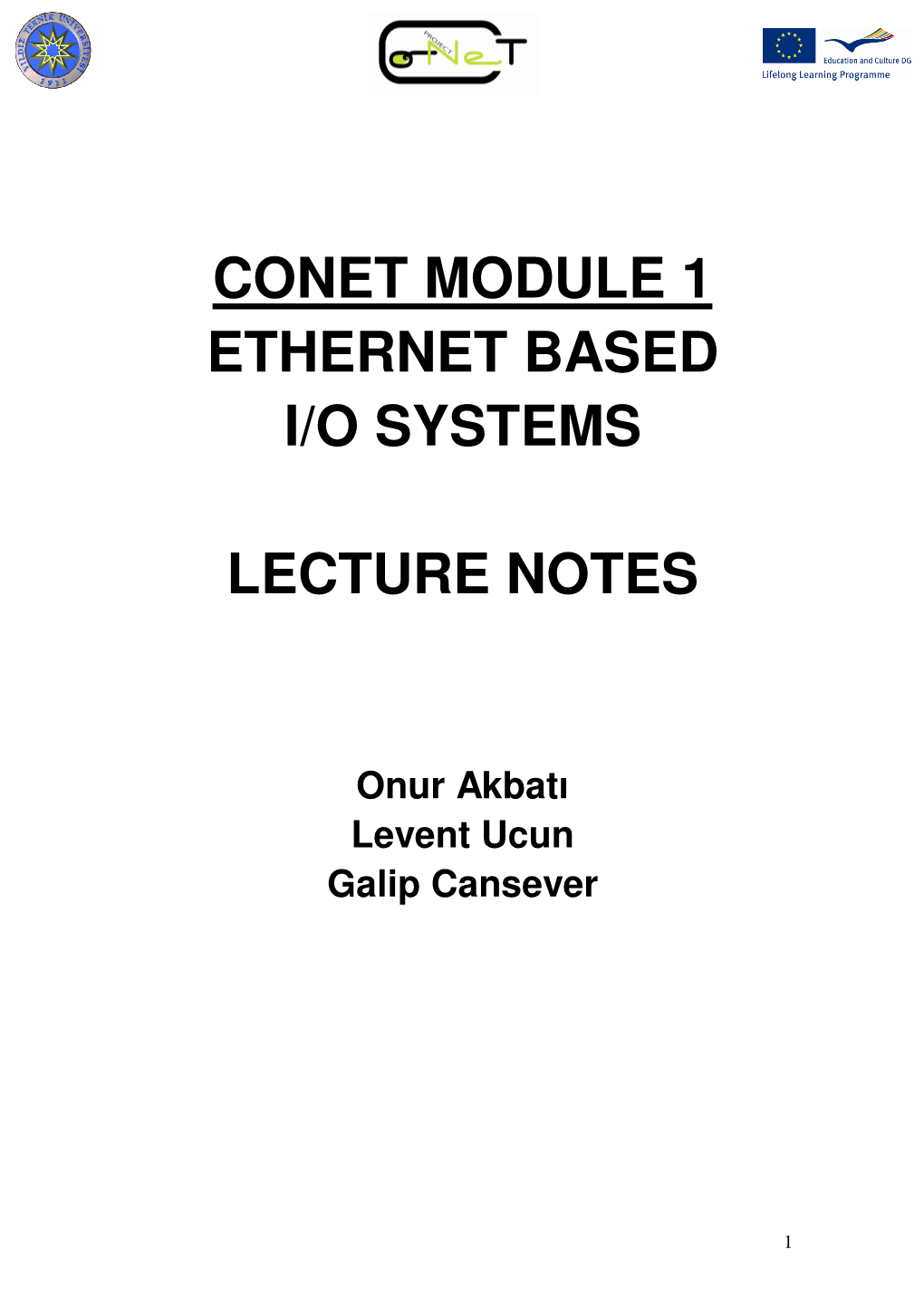 Conet Module 1 Ethernet Based I/O Systems Lecture