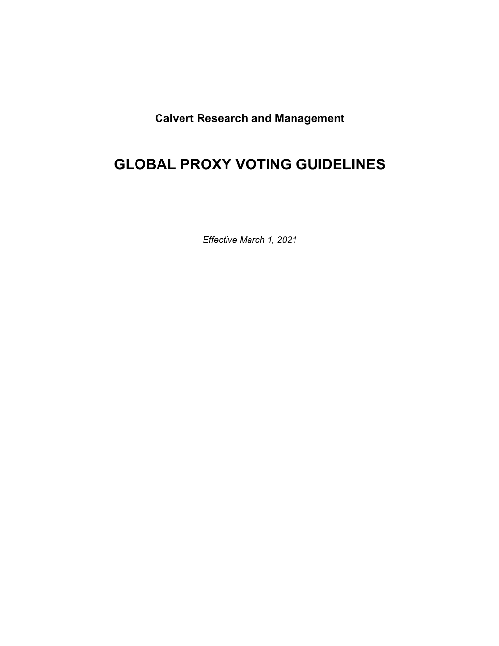 Global Proxy Voting Guidelines