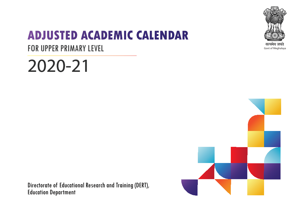 ADJUSTED ACADEMIC CALENDAR for UPPER PRIMARY LEVEL Govt of Meghalaya 2020-21