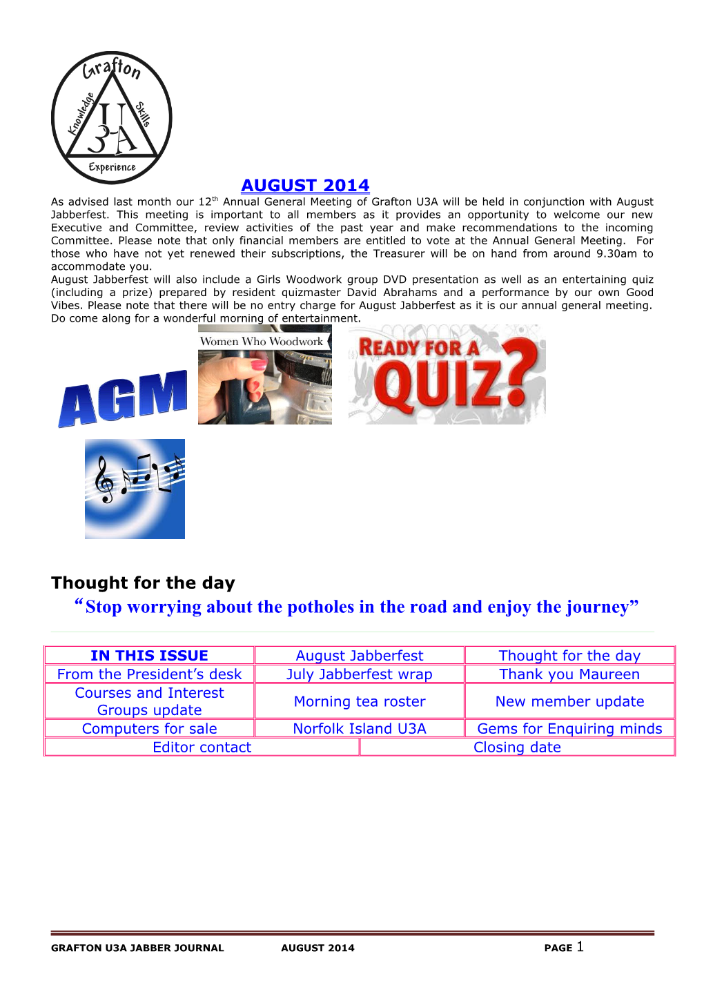 Grafton U3a Jabber Journal August 2014Page 3