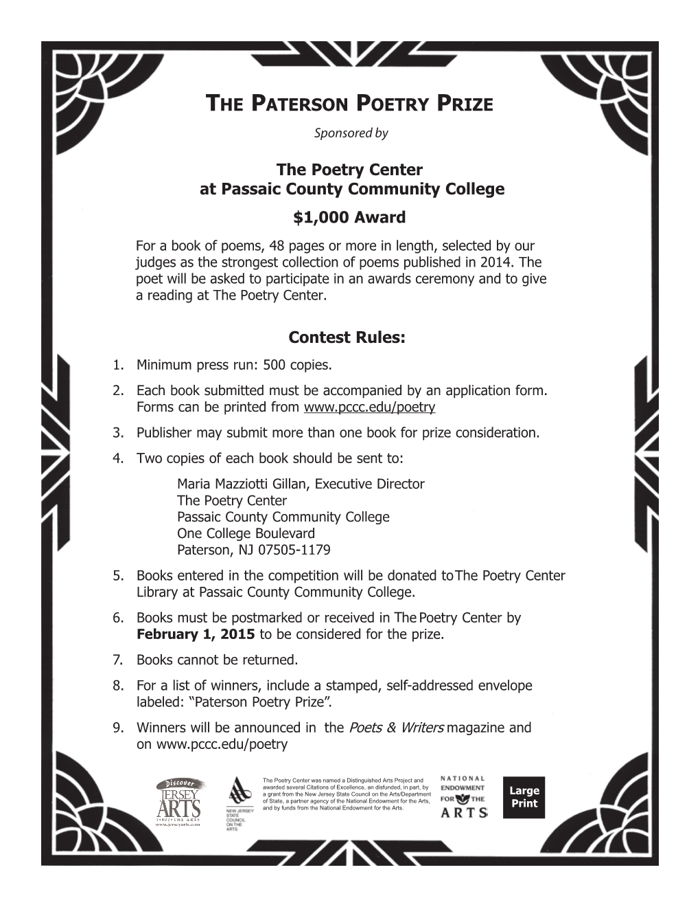 Paterson Poetry Prize Contest Rules