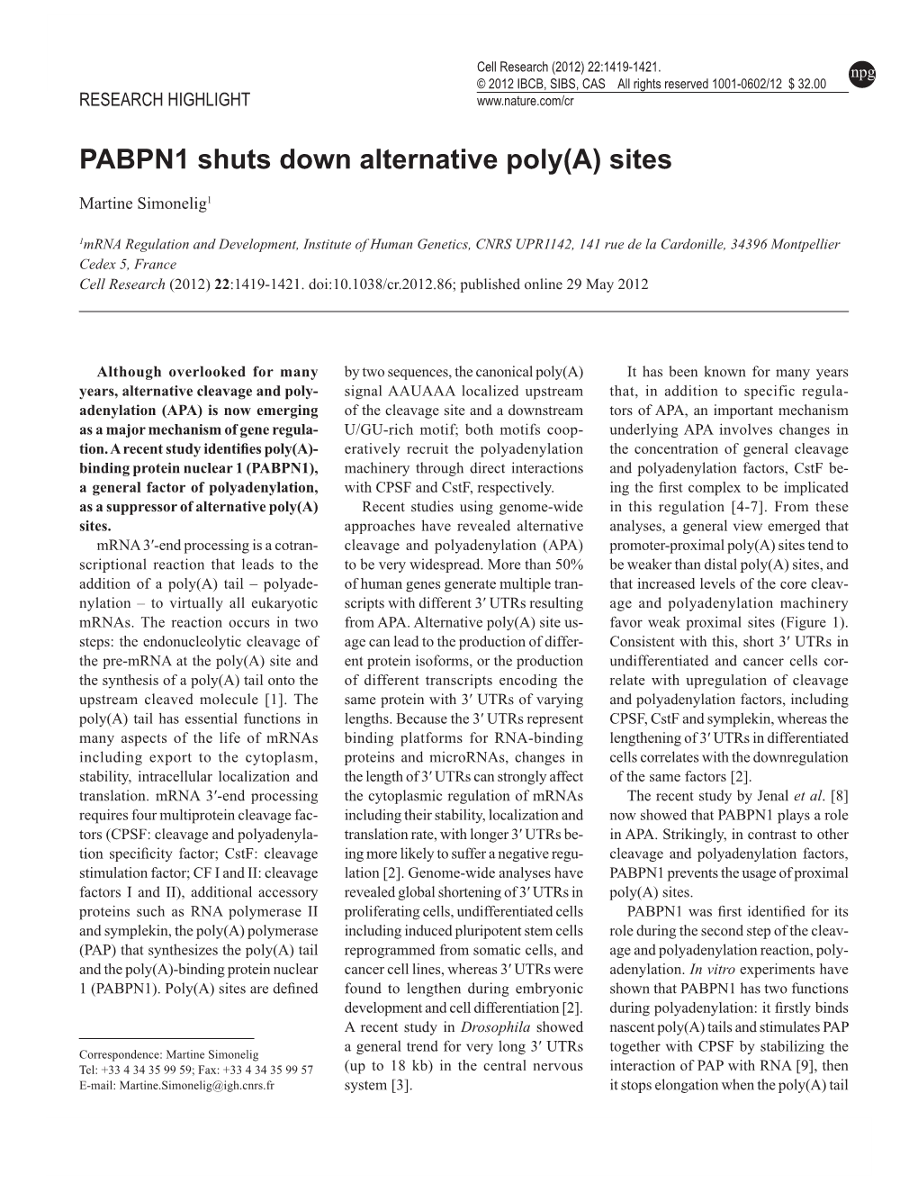 PABPN1 Shuts Down Alternative Poly(A) Sites