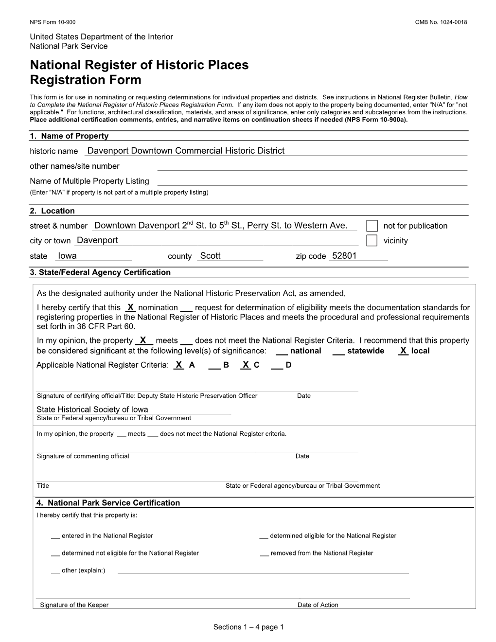 National Register of Historic Places Registration Form