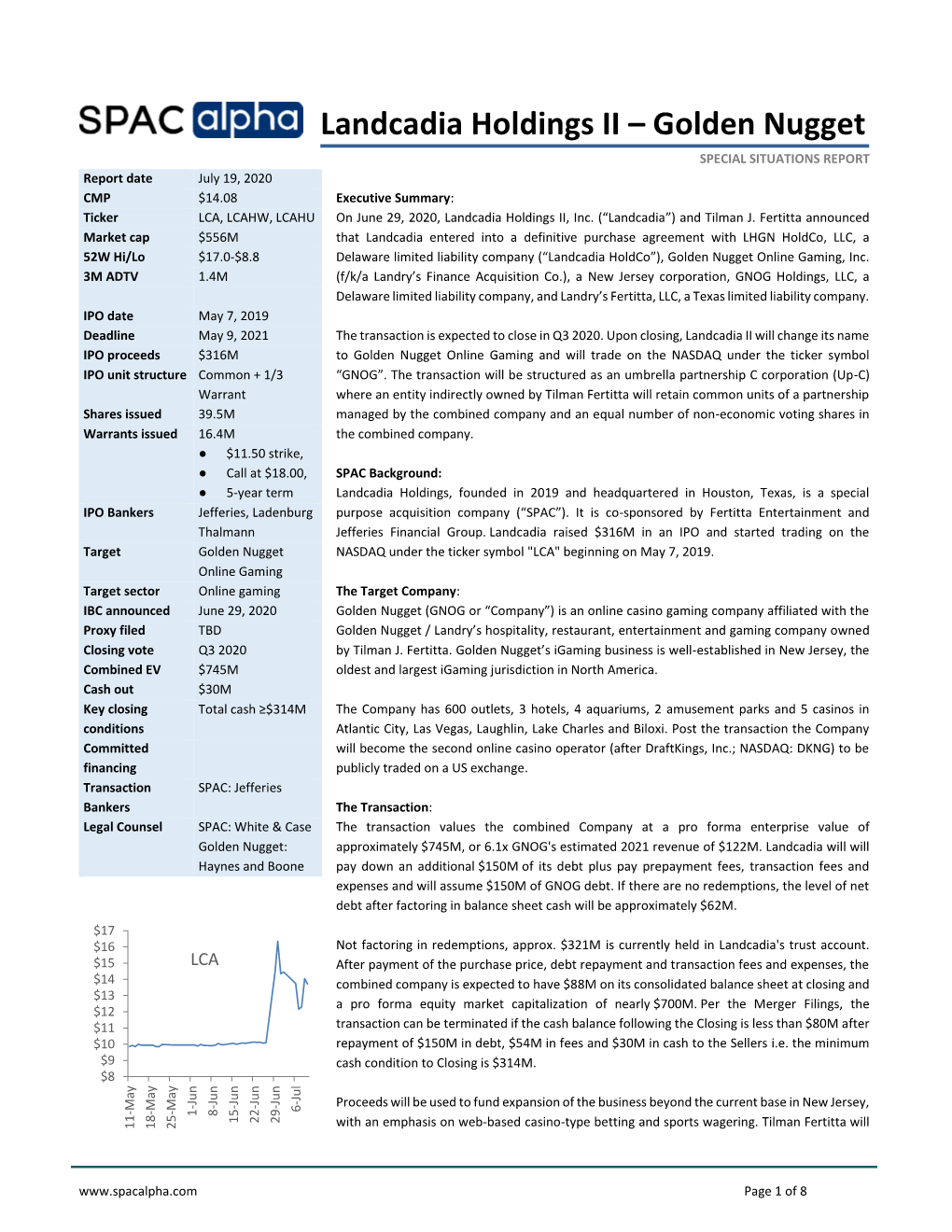 Landcadia Holdings II – Golden Nugget