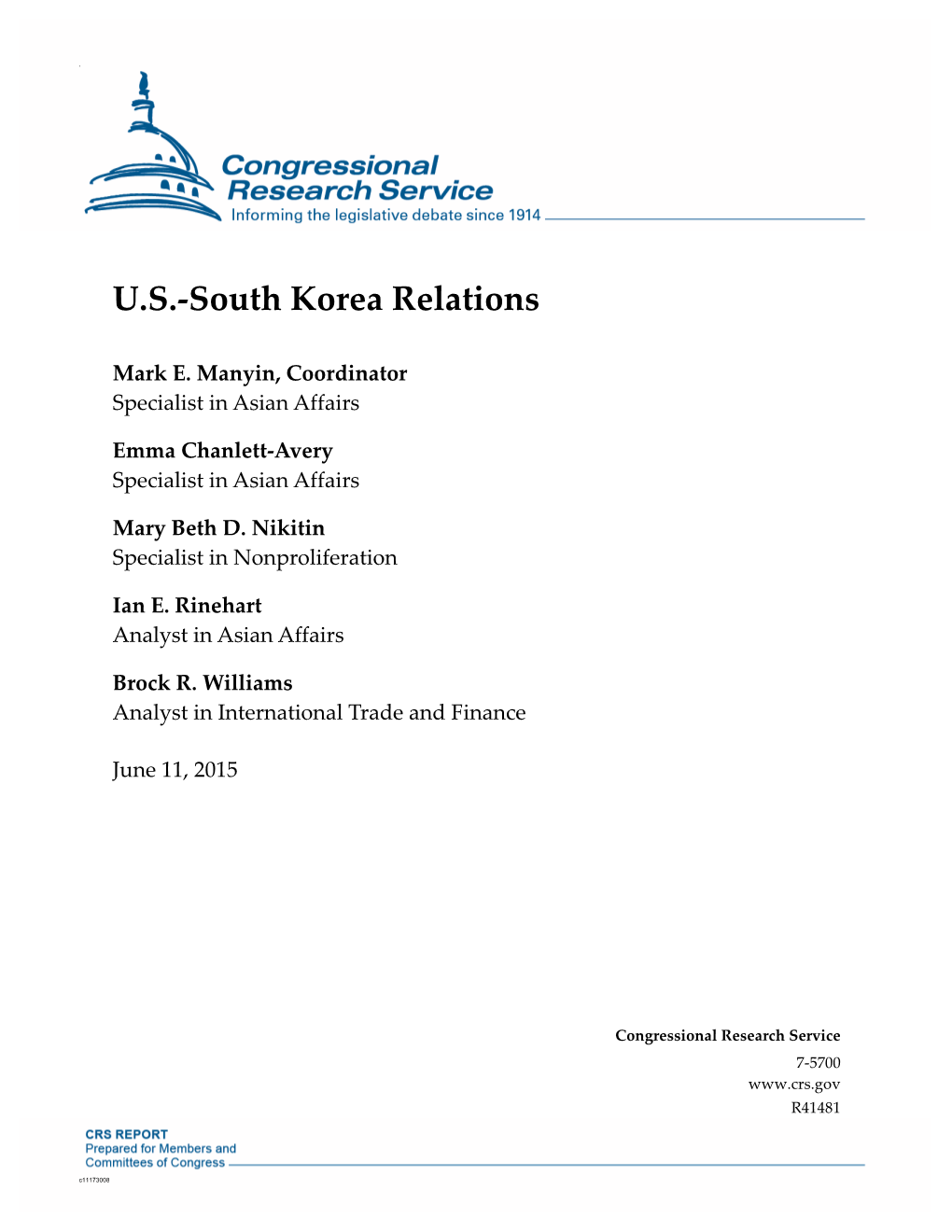 U.S.-South Korea Relations