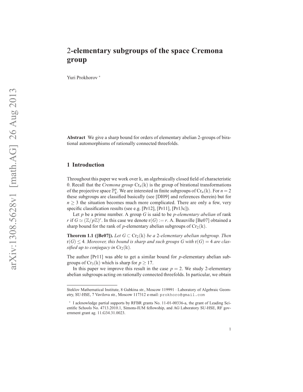 2-Elementary Subgroups of the Space Cremona Group 3