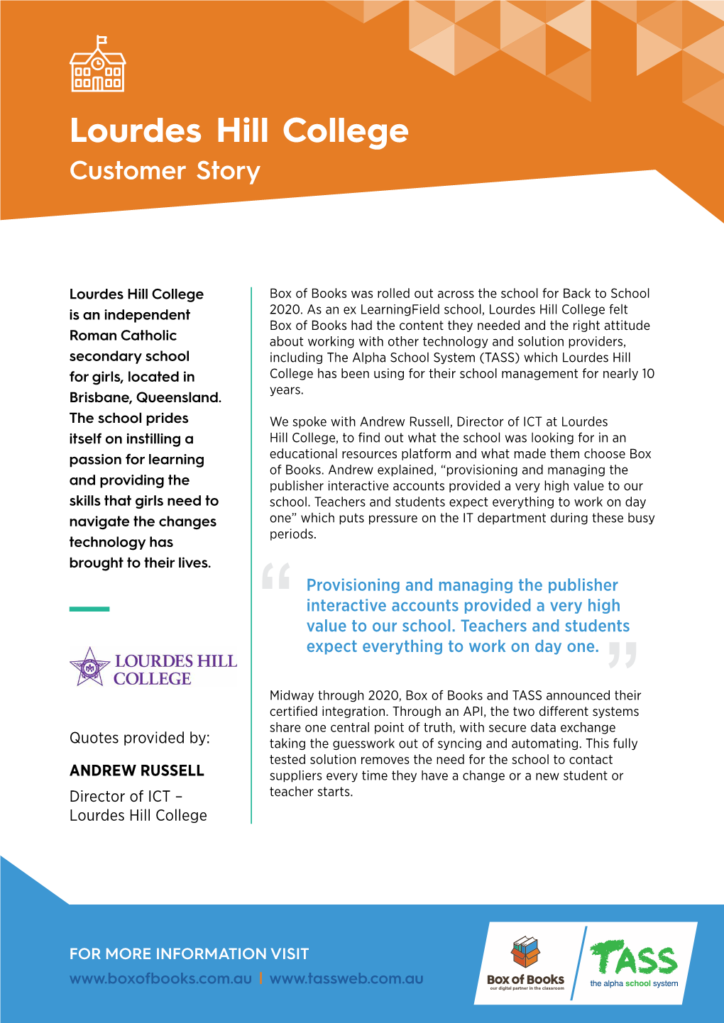 Lourdes Hill College Customer Story