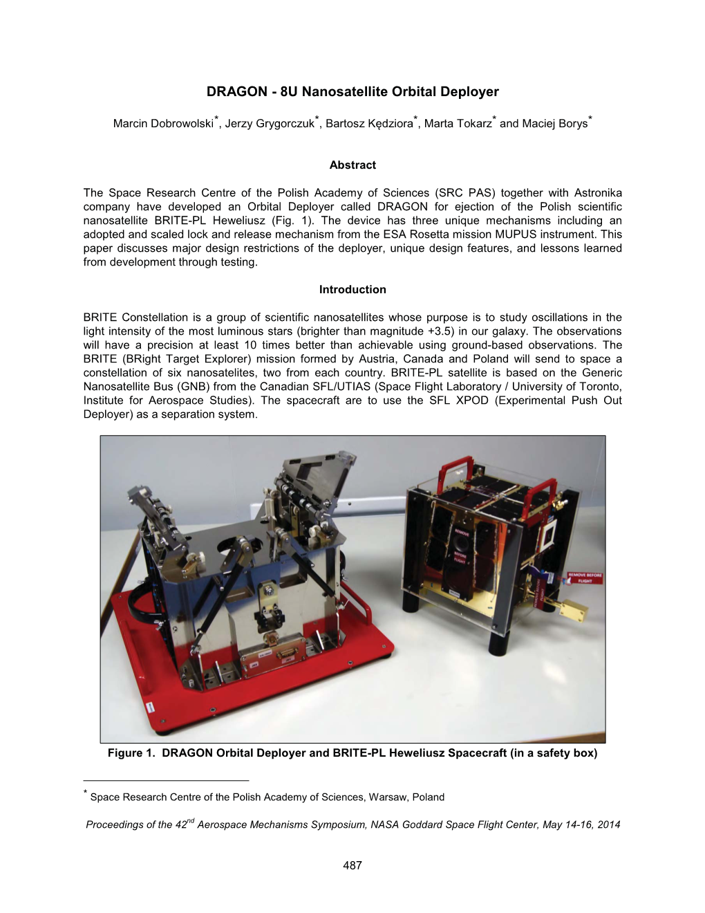 DRAGON - 8U Nanosatellite Orbital Deployer