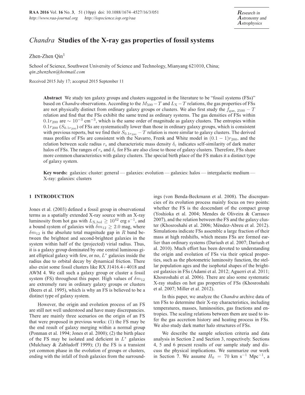 Chandra Studies of the X-Ray Gas Properties of Fossil Systems