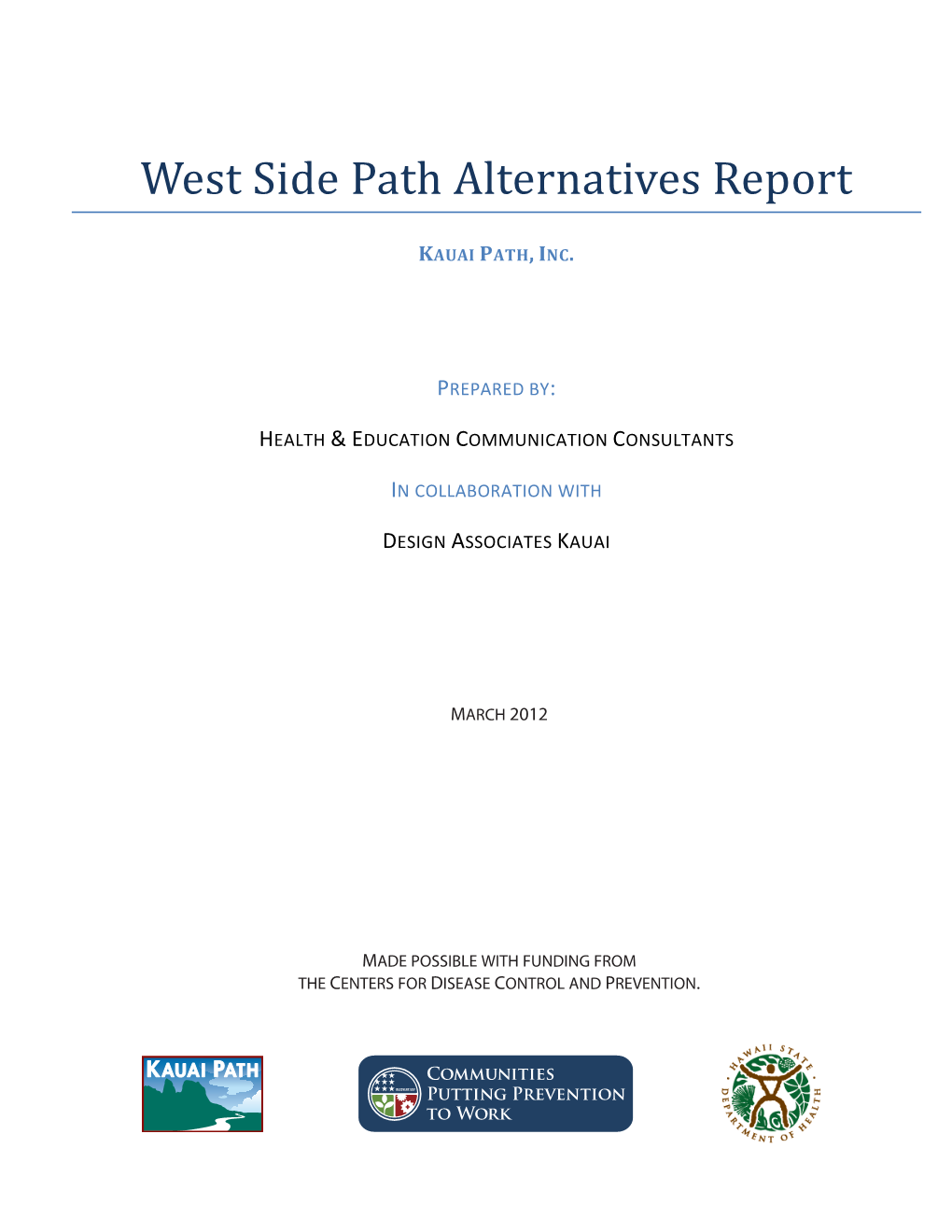 West Side Path Alternatives Report