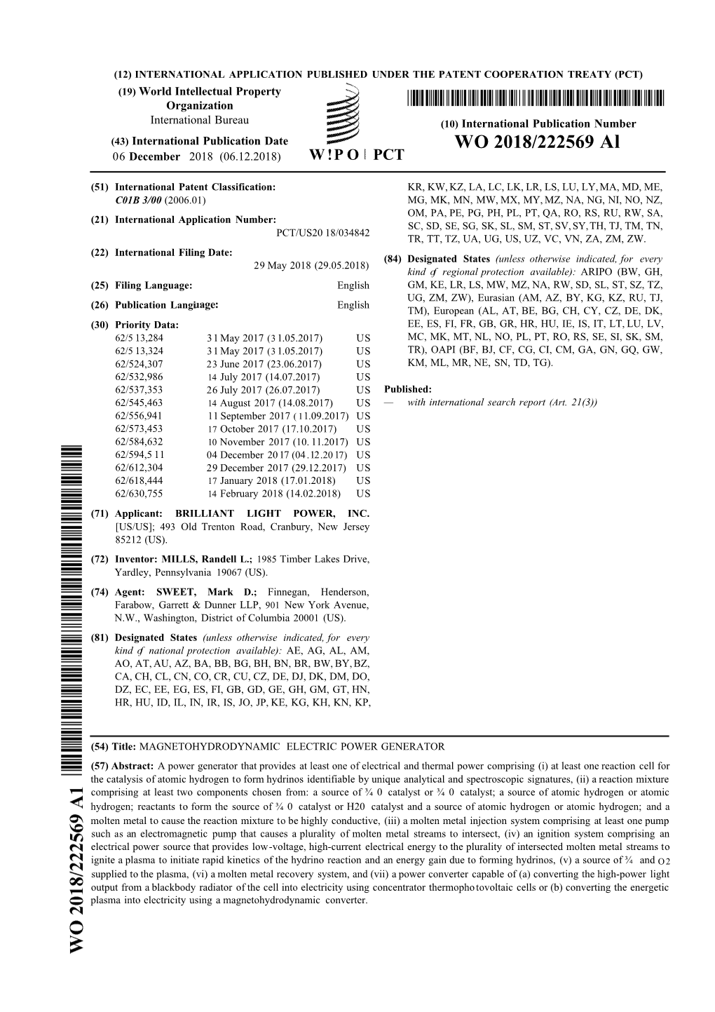 WO 2018/222569 Al 06 December 2018 (06.12.2018) W !P O PCT