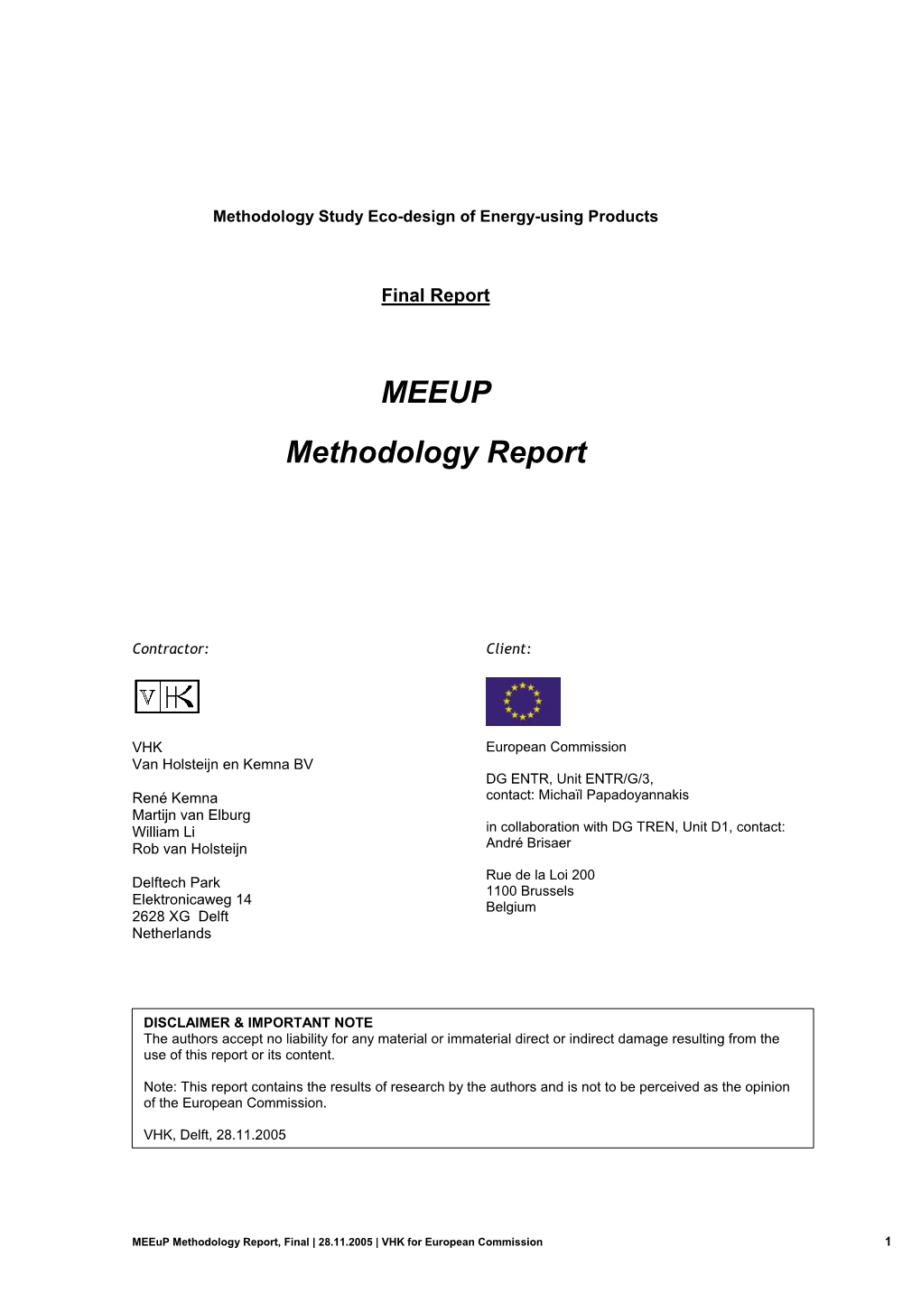 MEEUP Methodology Report