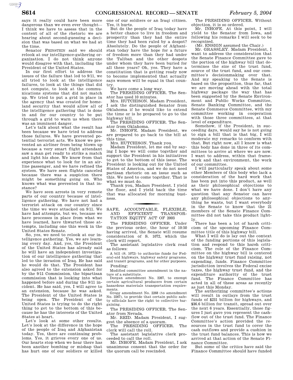 Congressional Record—Senate S614