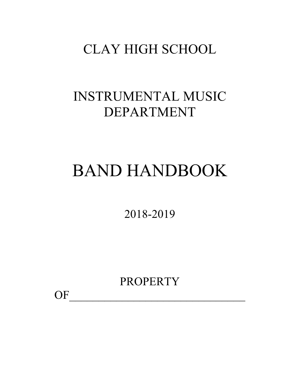 Band Handbook