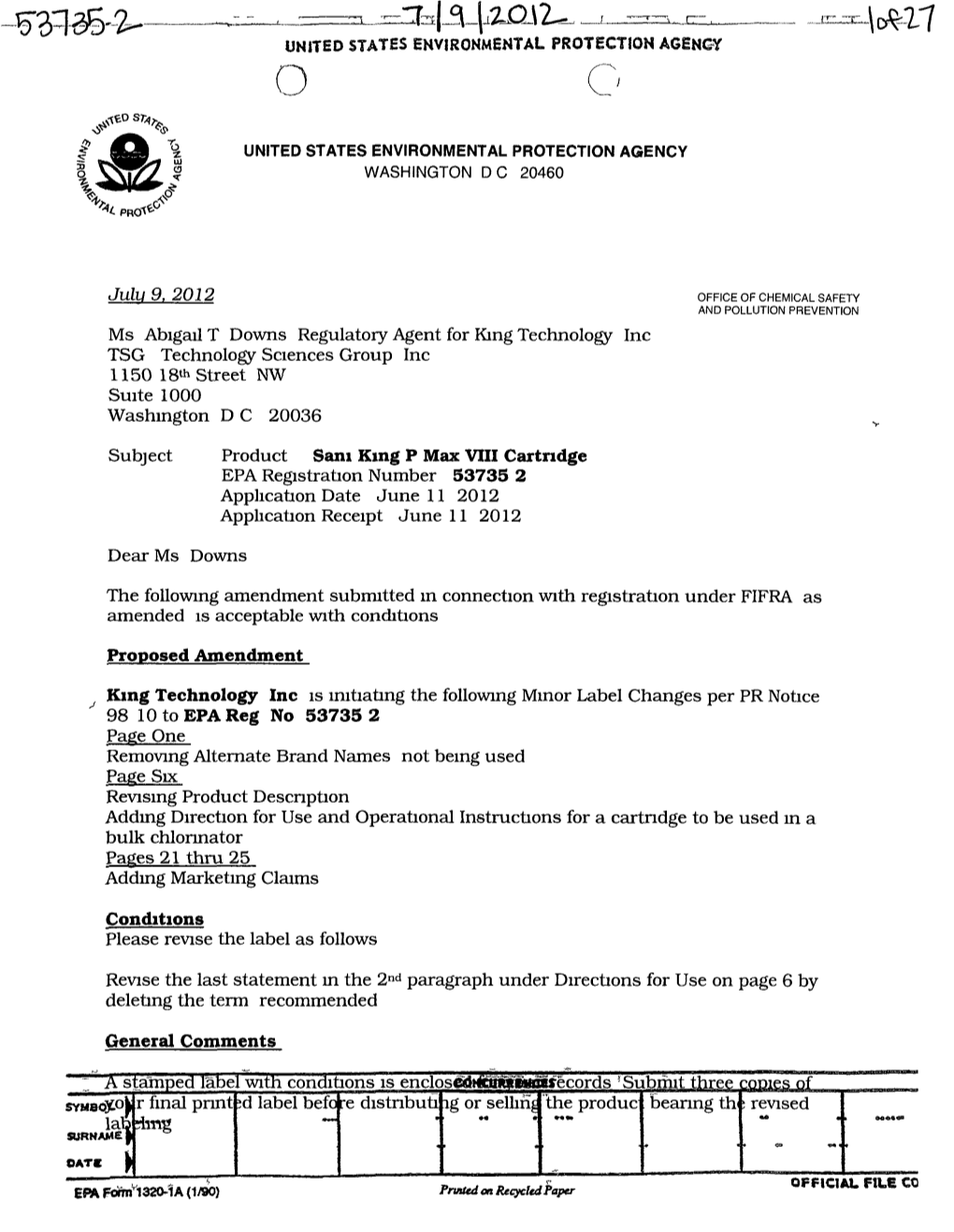 US EPA, Pesticide Product Label, SANI-KING P-MAX VIII