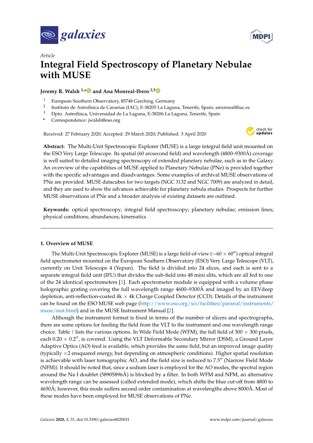 Integral Field Spectroscopy of Planetary Nebulae with MUSE