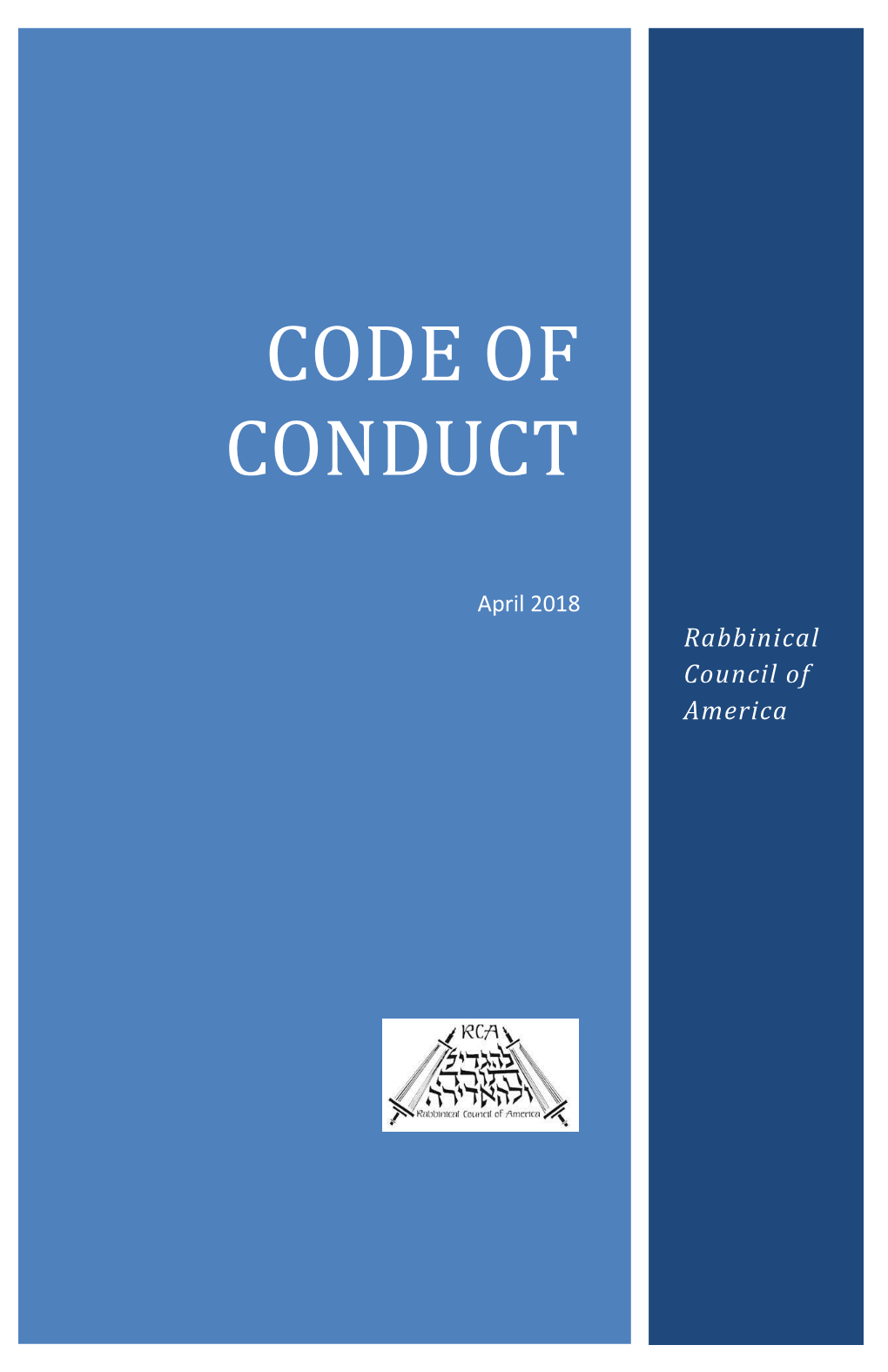 The Rabbinical Council of America Code of Conduct