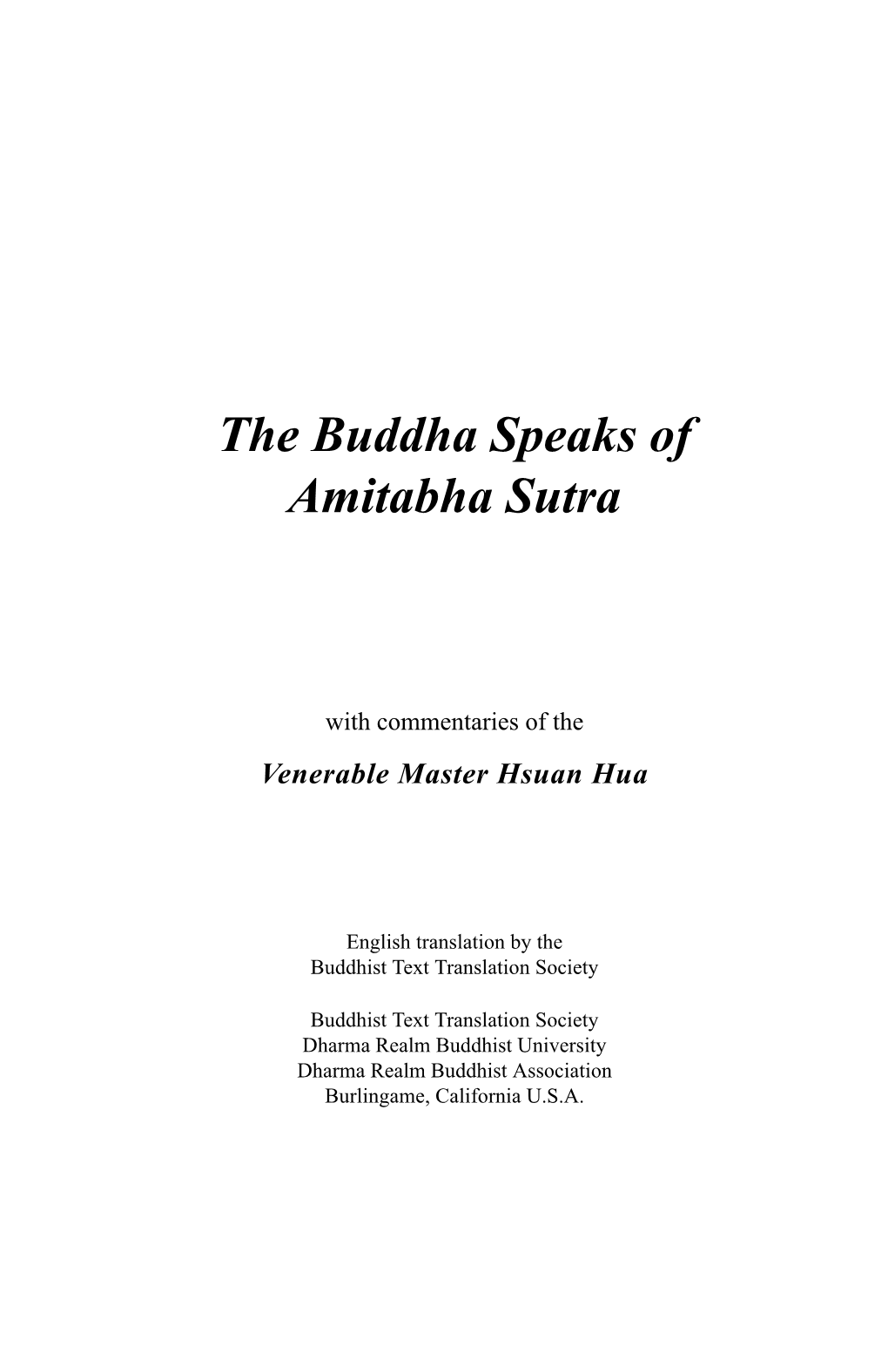 The Buddha Speaks of Amitabha Sutra