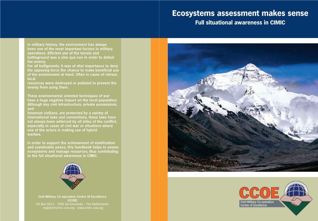 Ecosystems Assessment Makes Sense Full Situational Awareness in CIMIC