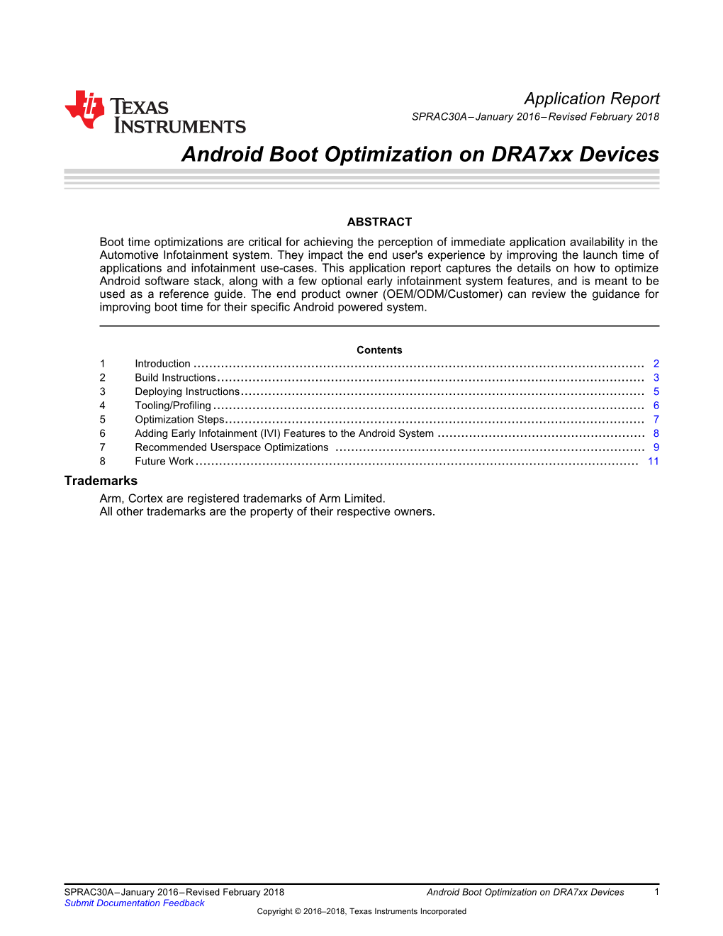 Android Boot Optimization on Dra7xx Devices (Rev. A)