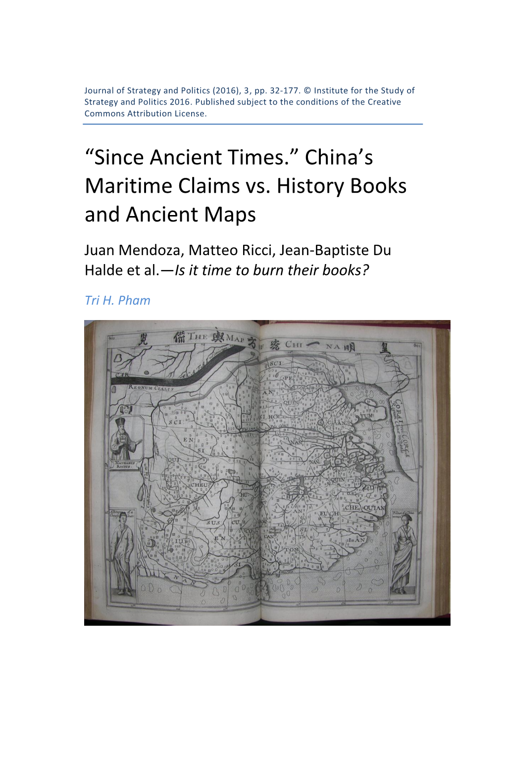 Since Ancient Times.” China’S Maritime Claims Vs