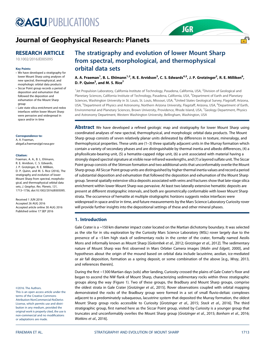 The Stratigraphy and Evolution of Lower Mount Sharp from Spectral