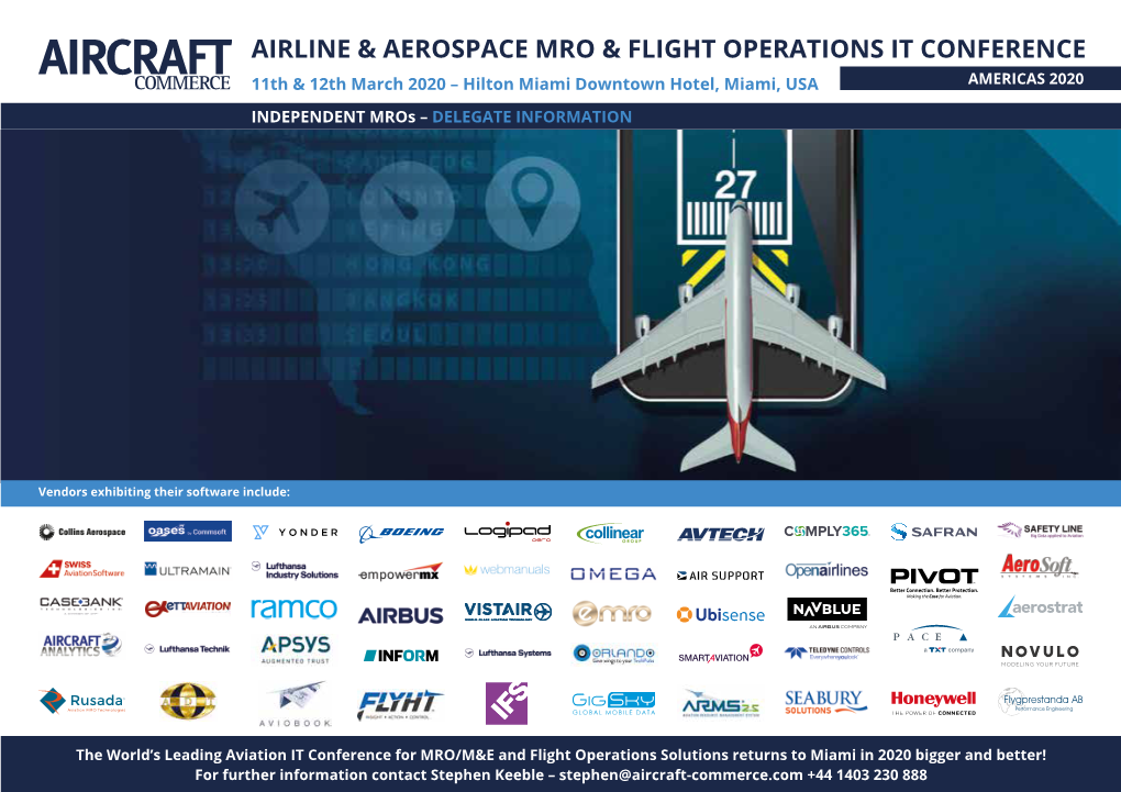 Airline & Aerospace Mro & Flight Operations It Conference