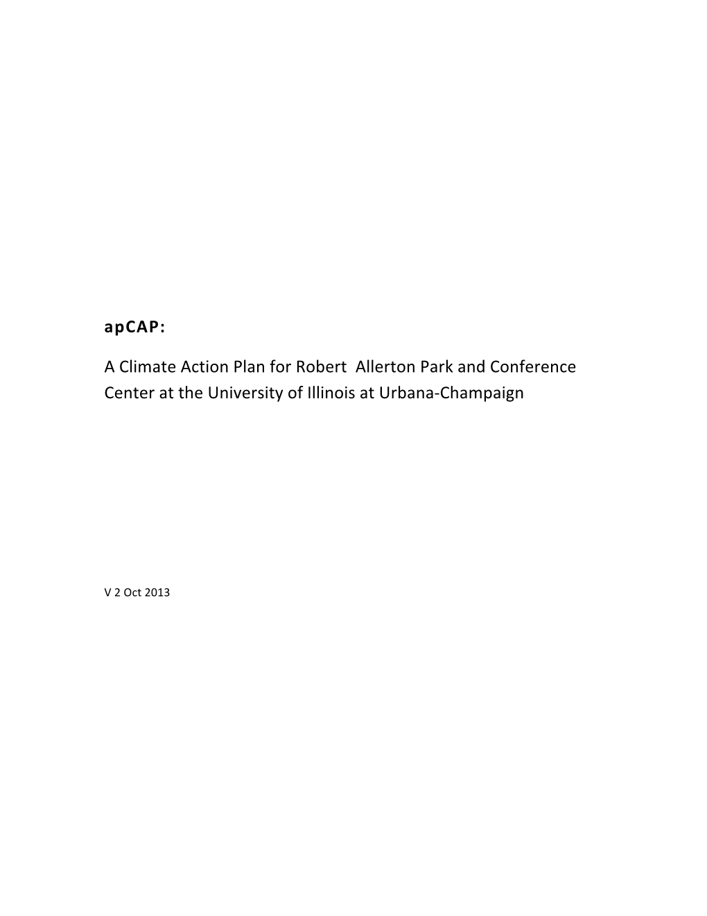 Allerton Park Climate Action Plan (Apcap)